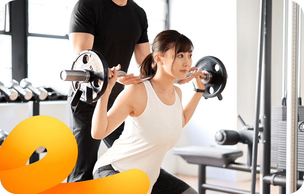 Sesi dengan personal training atau komunitas olah raga.