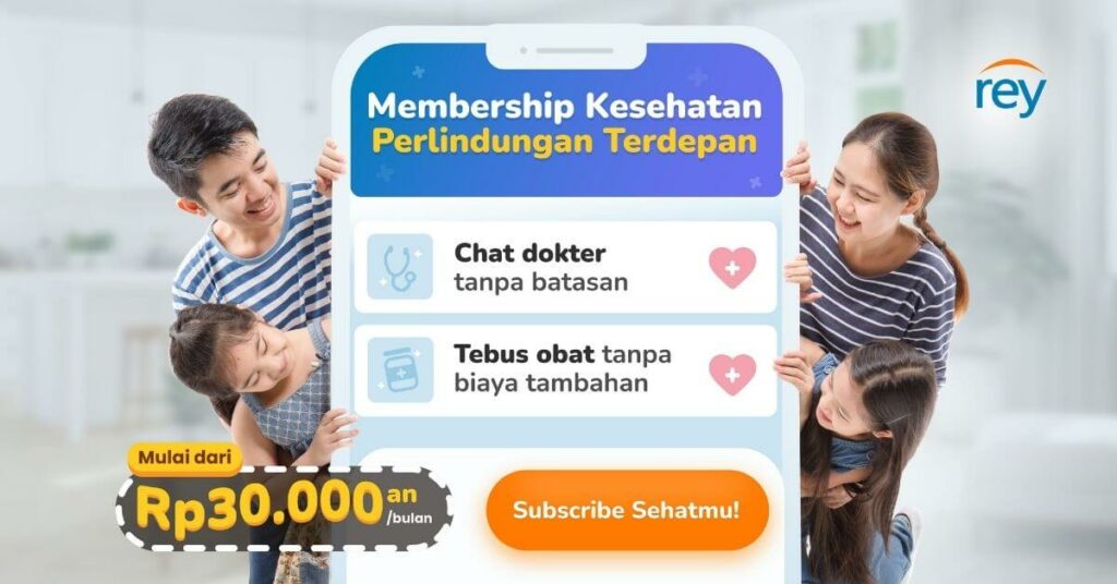 Membership Rey memberikan kamu fasilitas chat dokter online sepuasnya serta tebus obat tanpa biaya tambahan