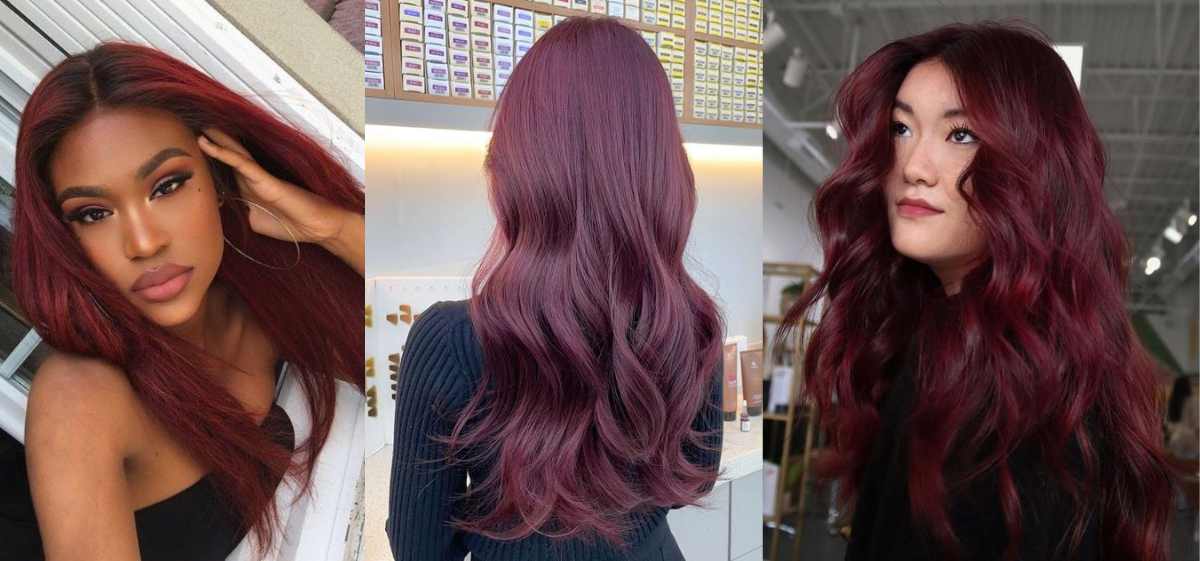Warna rambut yang kental dengan sentuhan warna cokelat, merah, dan ungu ini cocok untuk kamu yang memiliki warna kulit sawo matang.