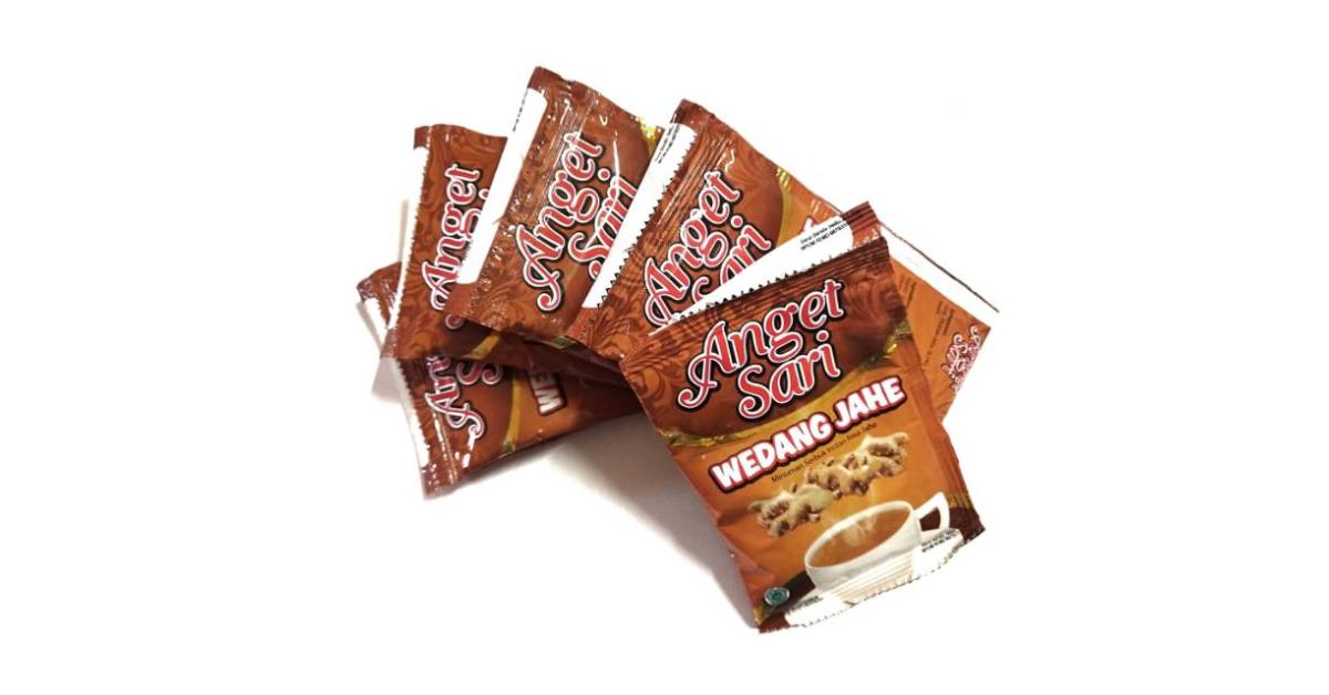 Anget Sari Wedang JAhe merupakan minuman instan yang dapat mengobati radang tenggorokan.