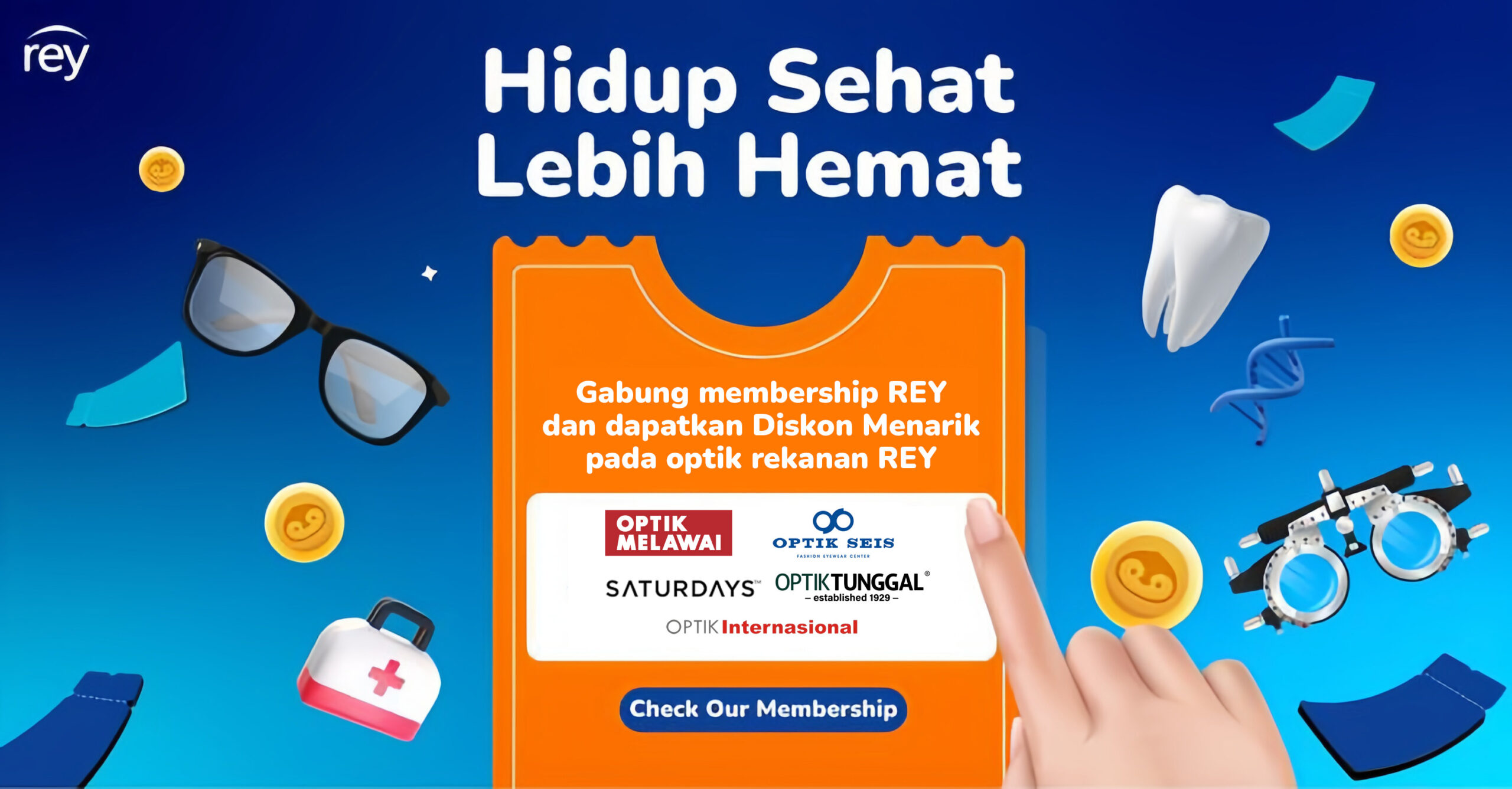 Jaga Kesehatan Mata, Nikmati Diskon Kacamata Eksklusif untuk Member Rey